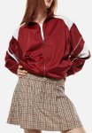 Pleated A-line Skirt - Beige & Checked