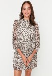 Pleated MINI Dress - Brown