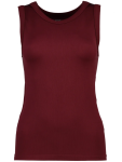 Ribbed Vest Top In Dark Red - L Maroon