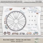 Milestone Blanket Vintage Cars And Planes