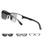 Premium Photochromic Bifocal Reading Glasses Men Anti Eyestrain Uv 400 Protection Aluminum Frame Sunglasses Spring Hinge Sun Rea