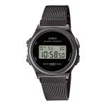 Casio Gunmetal Retro Black Mesh Youth Unisex Watch A171WEMB-1ADF