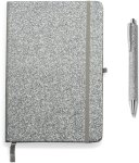 Premium Glitter Silver A5 Notebook And Pen A5 Note Book Feint