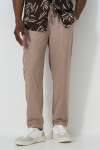 Linen Blend Pants - L Biscuit