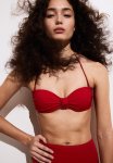 Padded Bandeau Bikini Top - Red