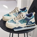 Men's Alphabet Print Trendy Skate Shoes With Pu Leather Uppers Wear-resistant Non Slip Lace-up Casual Sneakers For Outdoor Men's