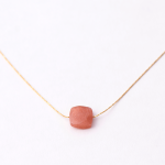 Goldair Gold Rose Gem Pendant Necklace - Rose Quartz