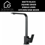 Matte Black Square Edged Single Lever Kitchen Sink Mixer