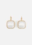 Square Stone Drop Earrings