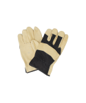 Beige Vip Cowhide Gloves With Mesh Back For Ventilation