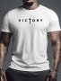 VICTORY Print T Shirt Tees For Men Casual Short Sleeve T-shirt For Summer