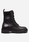 Calvin Klein Combat Leather Mid Calf Boot - Triple Black