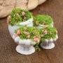 4PCS Miniature Green Plant Bonsai Flower Pots Dollhouse Furniture Accessories Halloween Christmas Gifts