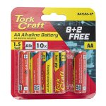 Tork Craft 8+2 Free 1.5V Aa Alkaline Batteries BATLR6-VP