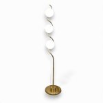 Floor Lamp With 3 Lights Gold & White