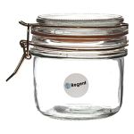 Glass Round Hermetic Jars With Rose Gold Clip 6 Pack 200ML
