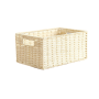 Woven Storage Basket Basket With Built-in Handle Creamy-white