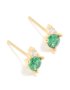 Waterproof Gold Plated Stainless Steel May Cubic Zirconia Duo Stud Earrings