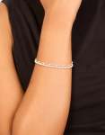 Silver Diamante Cup Chain & Link Chain Layered Bracelet