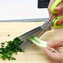 3-LAYER Stainless Steel Kitchen Scissors - Versatile Onion & Herb Shredder With Safety Cover For Bbq & Indoor Use