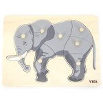 9 Pce Rgs Montesorri Elephant Peg Puzzle
