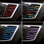 10PCS Air Outlet Decoration Strip Car Interior Decoration Strip Universal U-shaped Car Air Conditioner Outlet Decoration Soft St