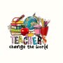 Change The World" Cute Cartoon Heat Transfer Vinyl Decal - Washable Iron-on Patch For Clothing T-shirts & Masks - Diy Craft Supplies For Teachers And Students