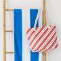 Diagonal Stripe Beach Bag