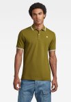 G-star Raw Dunda Slim Stripe Polo Short Sleeve Premium Stretch Pk O - Avocado