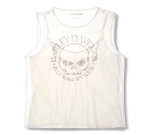 Women’s Willie G Skull Bling Mesh Top – Cloud Dancer