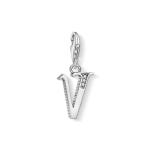 Charm Pendant Letter V Silver