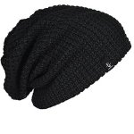 Forbusite Mens Slouchy Long Oversized Beanie Hat Black Knit Cap For Summer Winter