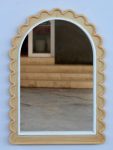 Wooden Scolloped Edge Arch Mirror 70X54CM