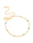 Goldair Gold Plated Emerald Cubic Zirconia Oval Bracelet