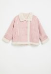 PoP Candy Shearling Trim Jacket-pink & White