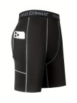 1PC Men's High Stretch Quick Dry Compression Sports Running Long Boxers Briefs With Pockets Underwear For Basketball Fitness
