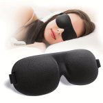 Ultra-soft 3D Contoured Sleep Mask For Men & Women - 100% Blackout Eye Mask For Back & Side Sleepers Polyester Comfort Fit