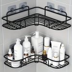 1PC Bathroom Shelf Shower Caddy Rack Bathroom Kitchen No Punching Triangle Storage Rack Shower Shelf Shampoo Storage Rack Holder