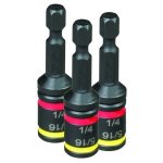 3-PACK 1 4 & 5 16 X 2" Reversible Dual-sided Hex Chuck Driver - Mshc