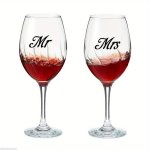 Mr & Mrs Wine Glass Stickers: Contemporary Letter Print Reusable Durable And Easy To Install - Perfect For Weddings And Birthday