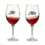 Mr & Mrs Wine Glass Stickers: Contemporary Letter Print Reusable Durable And Easy To Install - Perfect For Weddings And Birthdays