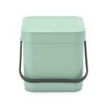 Brabantia Sort & Go Waste Bin 6 Litre - Jade Green Fir Green Light Grey Grey - Grey