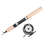 Greensen Ice Fishing Rod Reel Combo 75CM Fiberglass Fishing Pole With Metal Reel And Eva Handle