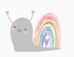 Shaped Pillow Snail Rainbow Watercolour