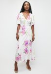 Ruffle Sleeve Wrap Midaxi Ddress - Paint Dab Flowers