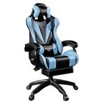 Aquamarine Pro Gaming Chair - Reclining Ergonomic + Footrest