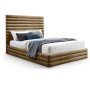 Lavinia Sleigh Bed King - Linen -brown