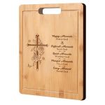 Christian Bamboo Cutting Board Engraved Gift Bible Verse Home Kitchen Decor