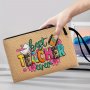 Best Teacher Ever Print Portable Zipper Makeup Storage Bag Travel Makeup Storage Bag Lightweight Toiletry Bag Wristlet Bag Teacher Appreciation Day