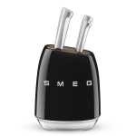Smeg Black Retro Knives Block Set - KBSF02BL